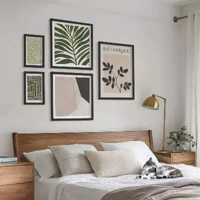Moderní rostlinné inspirace poliptyk v rámu