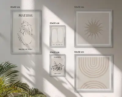 Sada obrazů do ložnice v minimalisticky laděném uměleckém stylu linek