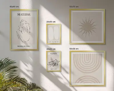 Sada obrazů do ložnice v minimalisticky laděném uměleckém stylu linek