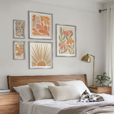 Poliptyk v rámu Geometrické květiny v boho stylu