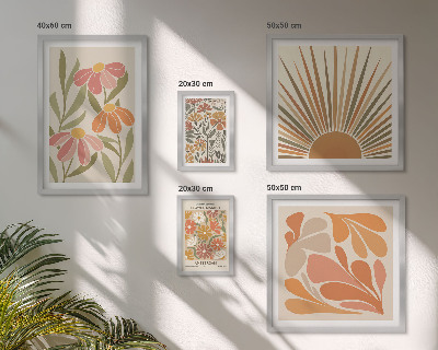 Poliptyk v rámu Geometrické květiny v boho stylu