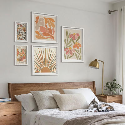 Poliptyk v rámu Geometrické květiny v boho stylu