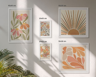 Poliptyk v rámu Geometrické květiny v boho stylu