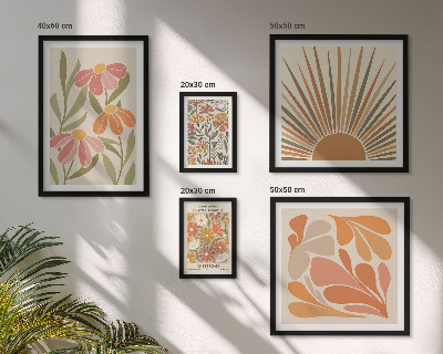 Poliptyk v rámu Geometrické květiny v boho stylu