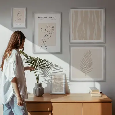 Sada obrazů do ložnice krásné minimalistické motivy