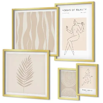 Sada obrazů do ložnice krásné minimalistické motivy