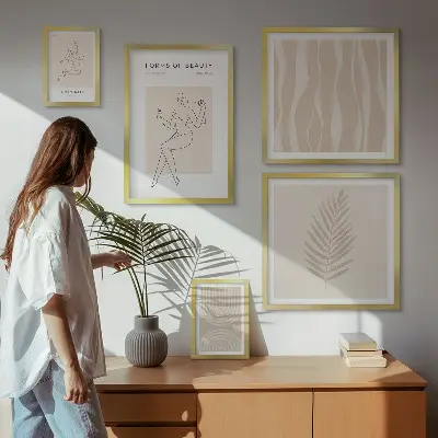 Sada obrazů do ložnice krásné minimalistické motivy