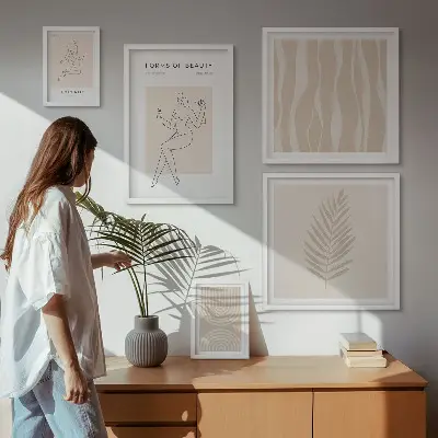 Sada obrazů do ložnice krásné minimalistické motivy