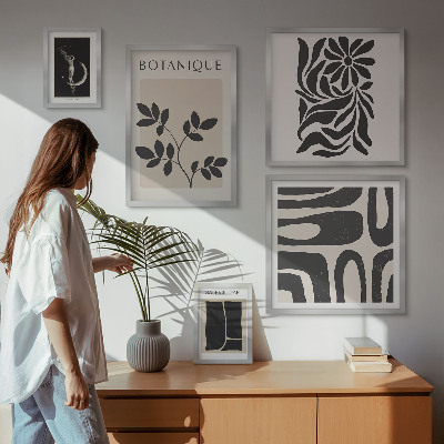 Sada obrazů do ložnice Moderní rostlinné motivy
