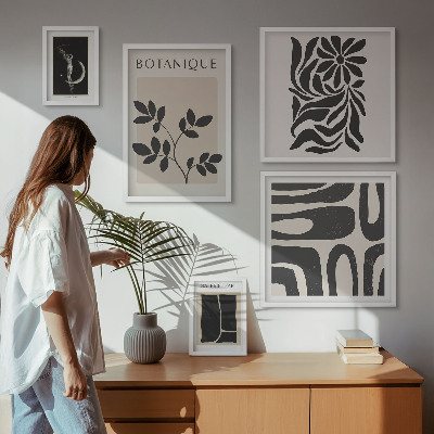 Sada obrazů do ložnice Moderní rostlinné motivy