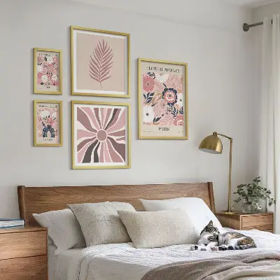 Květinové trhy v boho stylu poliptyk v rámu
