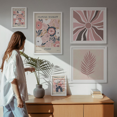 Poliptyk v rámu Květinové trhy v boho stylu