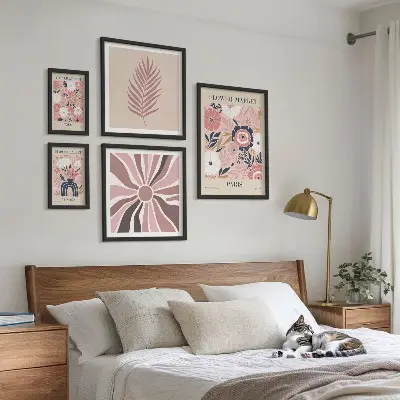 Květinové trhy v boho stylu poliptyk v rámu