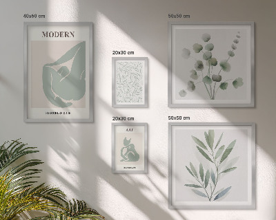 Poliptyk v rámu Stylová rostlinná a abstraktní grafika