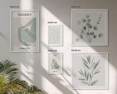 Poliptyk v rámu Stylová rostlinná a abstraktní grafika