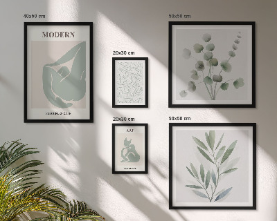 Poliptyk v rámu Stylová rostlinná a abstraktní grafika
