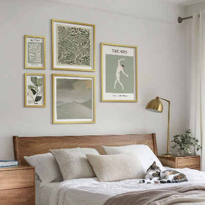 Sada obrazů do ložnice Stylové abstraktní rostliny