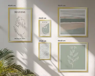 Sada obrazů do ložnice stylová botanická grafika