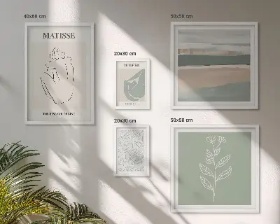 Sada obrazů do ložnice stylová botanická grafika
