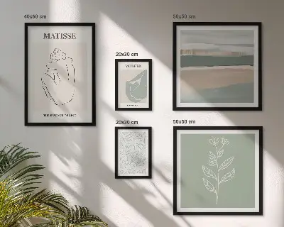 Sada obrazů do ložnice stylová botanická grafika