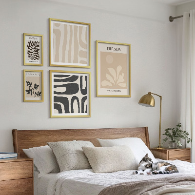 Sada obrazů do ložnice Stylové rostlinné dekorativní motivy