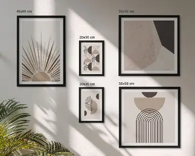 Abstraktní geometrické tvary poliptyk v rámu