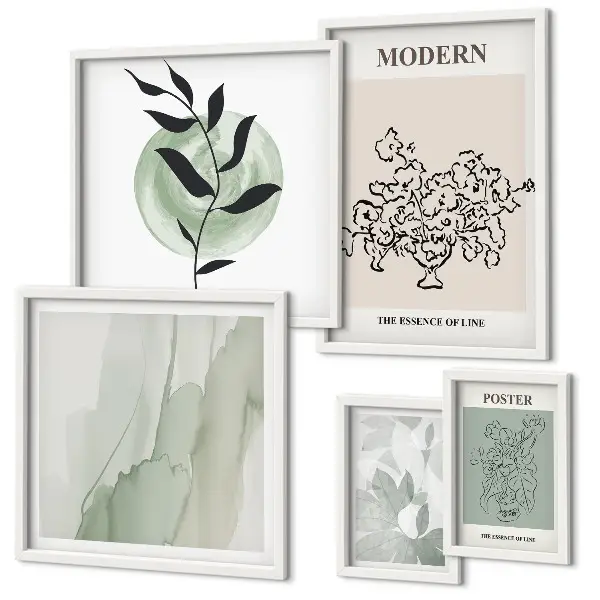 Moderní minimalistická dekorace v rámu jako polyptych