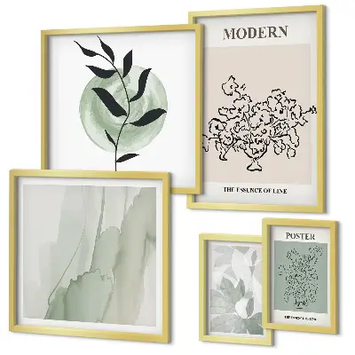 Moderní minimalistická dekorace v rámu jako polyptych