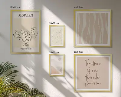 Moderní minimalistická sada obrazů v rámu