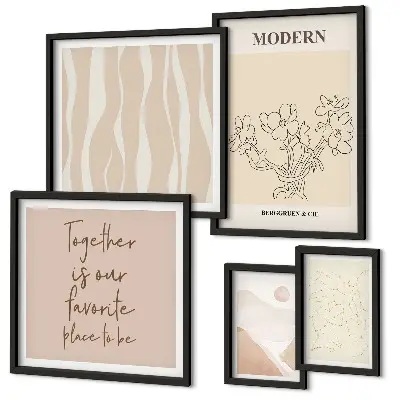 Moderní minimalistická sada obrazů v rámu