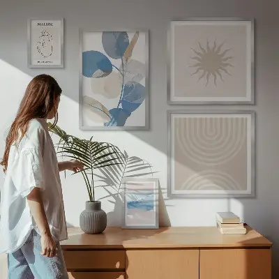 Abstraktní rostliny v rámu jako polyptych
