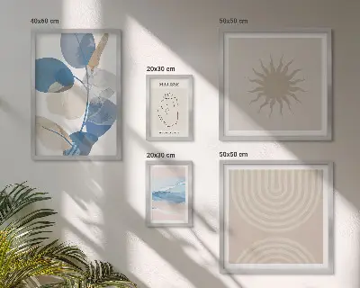 Abstraktní rostliny v rámu jako polyptych