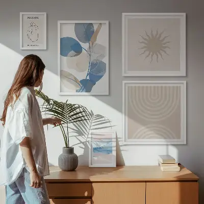 Abstraktní rostliny v rámu jako polyptych