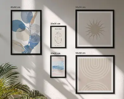 Abstraktní rostliny v rámu jako polyptych