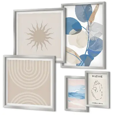 Abstraktní rostliny v rámu jako polyptych