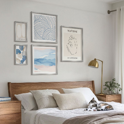 Sada obrazů do ložnice Stylová abstraktní grafika v přírodě