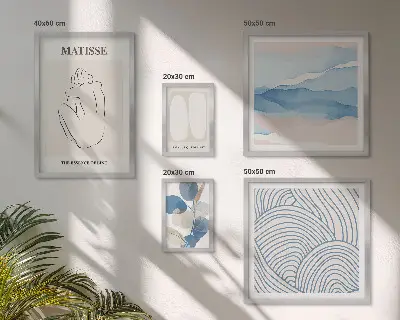 Sada obrazů do ložnice stylová abstraktní grafika v přírodním stylu