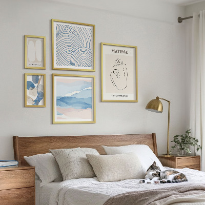 Sada obrazů do ložnice Stylová abstraktní grafika v přírodě