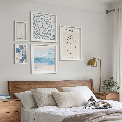 Sada obrazů do ložnice Stylová abstraktní grafika v přírodě