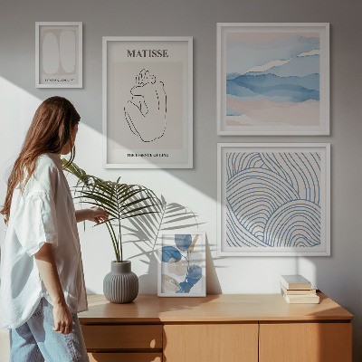 Sada obrazů do ložnice Stylová abstraktní grafika v přírodě
