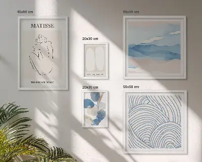 Sada obrazů do ložnice stylová abstraktní grafika v přírodním stylu