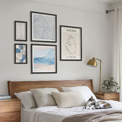 Sada obrazů do ložnice Stylová abstraktní grafika v přírodě
