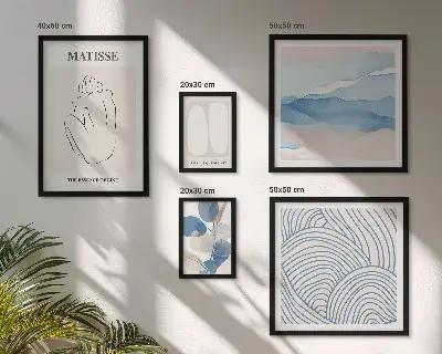 Sada obrazů do ložnice stylová abstraktní grafika v přírodním stylu