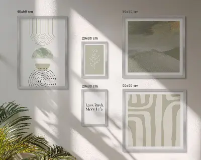 Sada obrazů do ložnice stylová pastelová grafika s motivem přírody