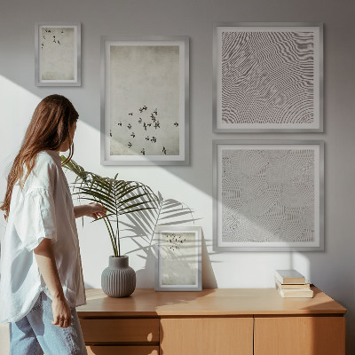 Sada obrazů do ložnice Minimalistická malba ptáků