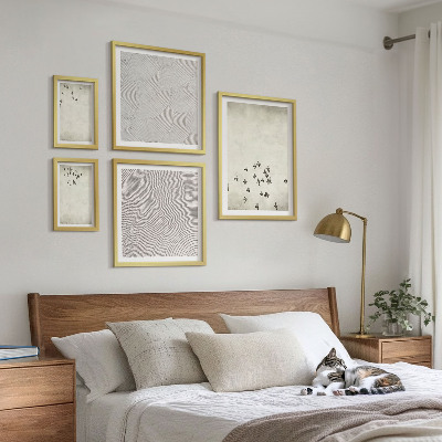 Sada obrazů do ložnice Minimalistická malba ptáků