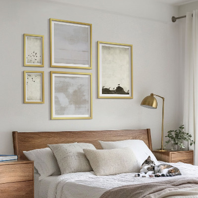 Sada obrazů do ložnice Minimalističtí ptáci za letu