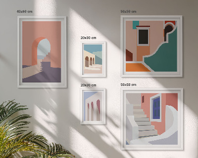 Sada obrazů do ložnice Pastelová architektonická grafika