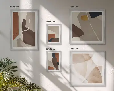 Abstraktní moderní tvary v rámu jako polyptych