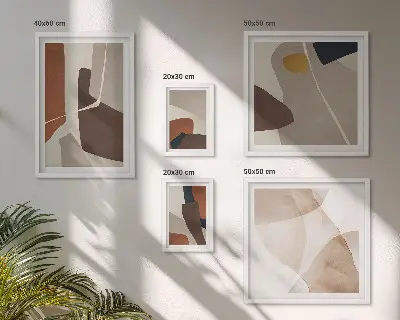 Abstraktní moderní tvary v rámu jako polyptych